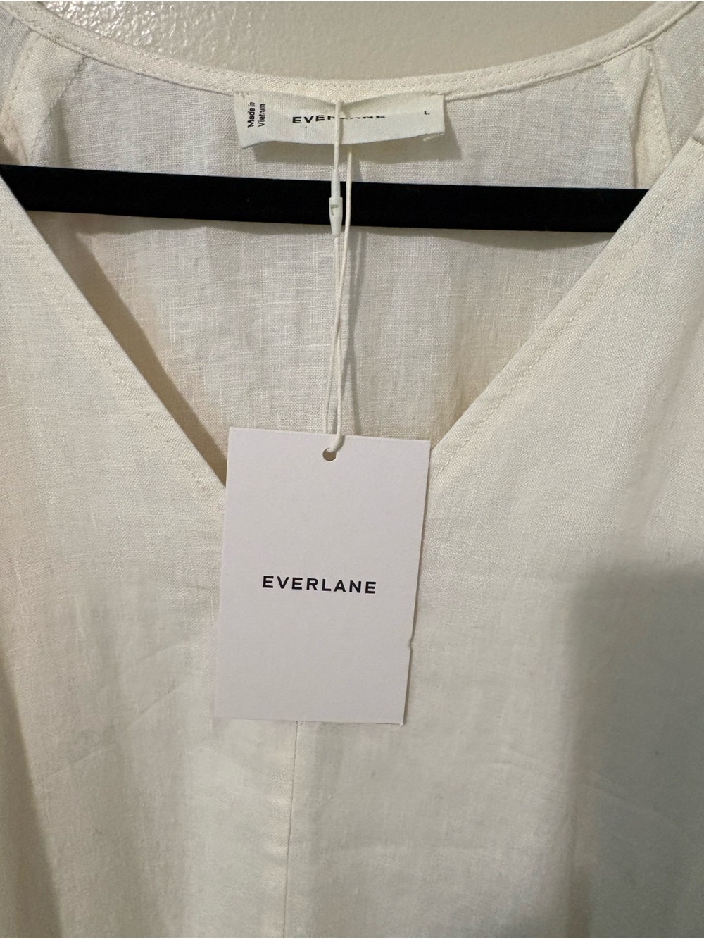 Everlane Linen Oversized Puff Sleeve Dress 100% European Flax Lux Pockets Large - Picture 3 of 12